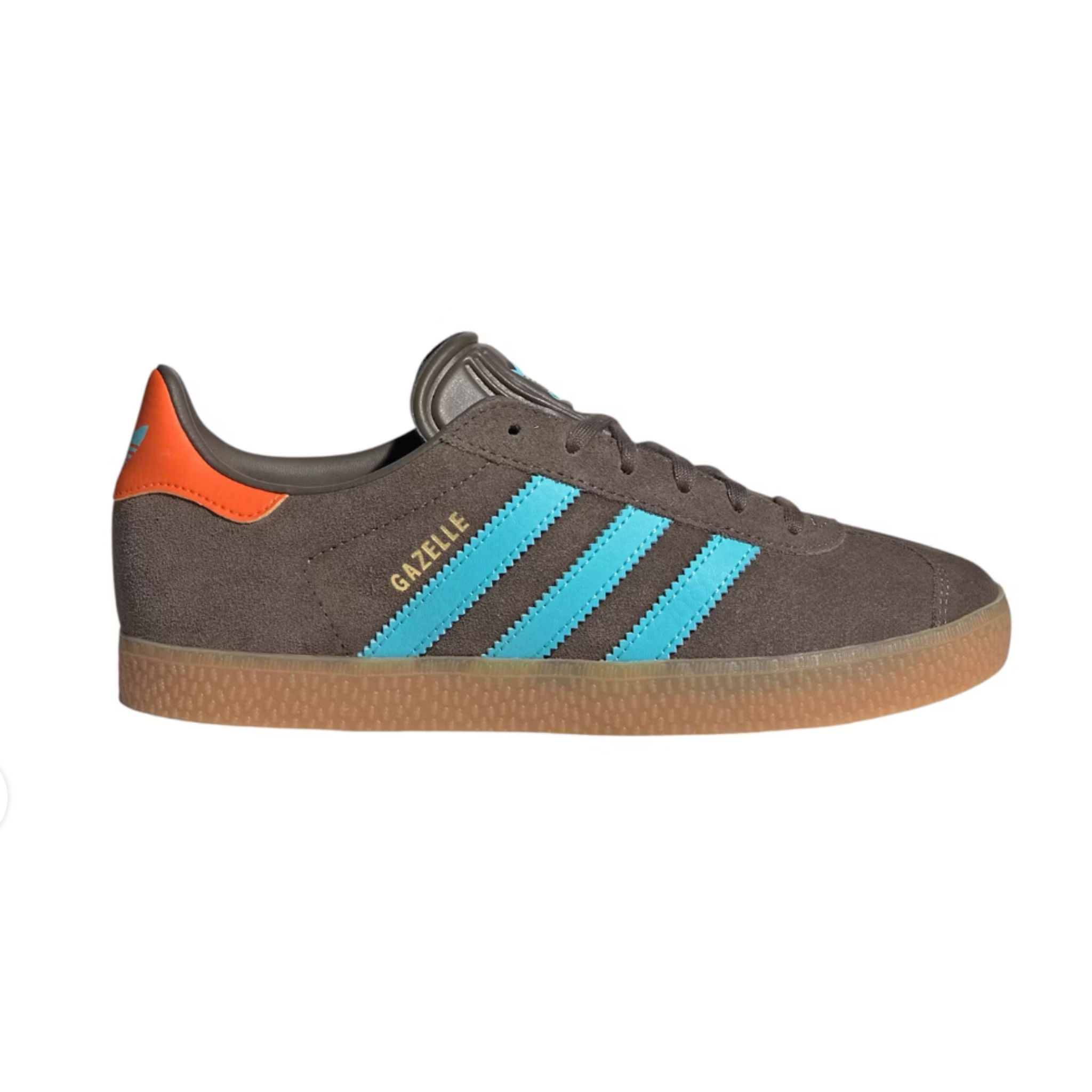 Adidas Kids Brown Gazelle Blue Glow Impact Orange (GS), JR5942