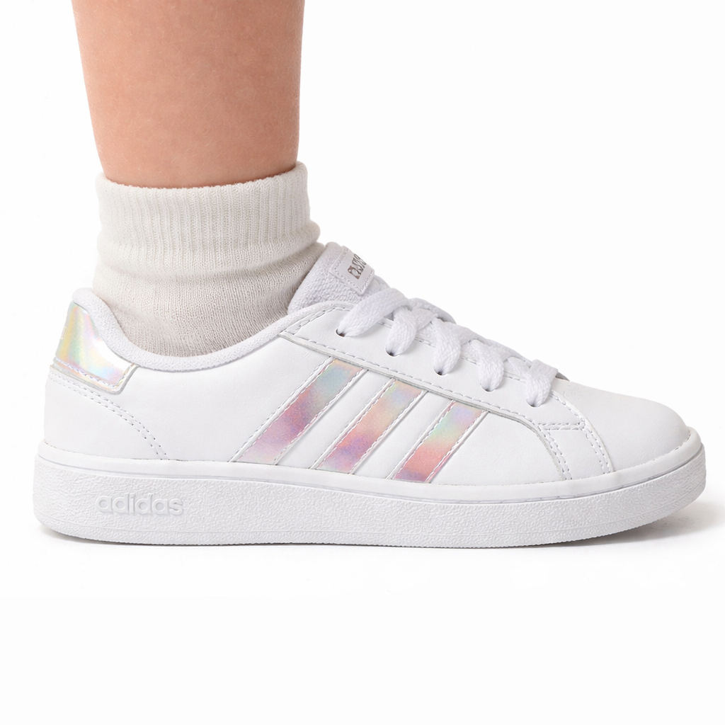 Adidas Kids' Iridescent Grand Court 2.0 Sneakers, GY2326 (Damaged Box)